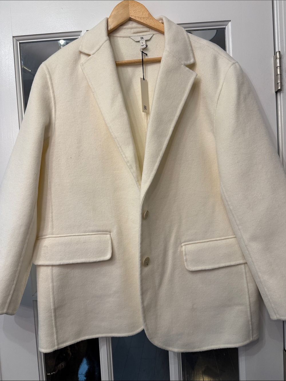 Women’s Banana Republic Cream Wool-Blend Blazer NWT Large